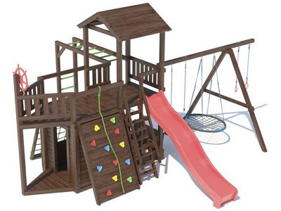 Детская площадка с качелями-гнездом серия С1 модель 2