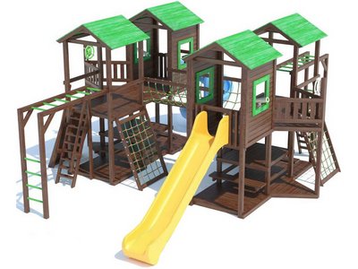Детский городок из дерева серия J модель 1