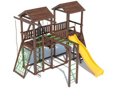 Детская площадка с качелями-гнездом серия D1 модель 1