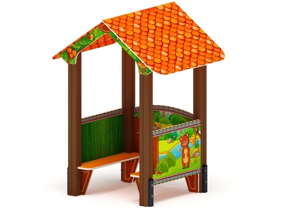 Деревянный домик для детей Зверушки 1