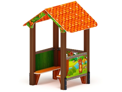 Детский деревянный домик Зверушки 3
